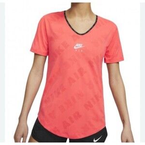 Womens Nike Air Running Orange Logo Top Shirt XL Workout Yoga Pilates CJ2064-814